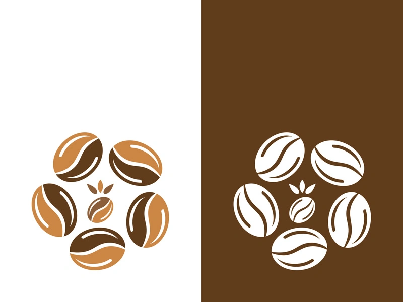 Coffee bean icon vector illustration template