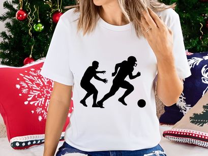 Two soccer players in action competing for the ball on the field