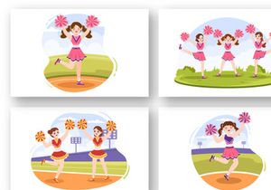 16 Cheerleader Girl Illustration