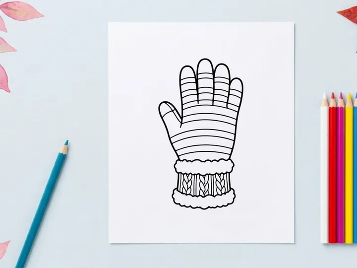 Ilustración de manoplas dibujadas a mano para tarjetas de felicitación navideñas de invierno festivas y manualidades