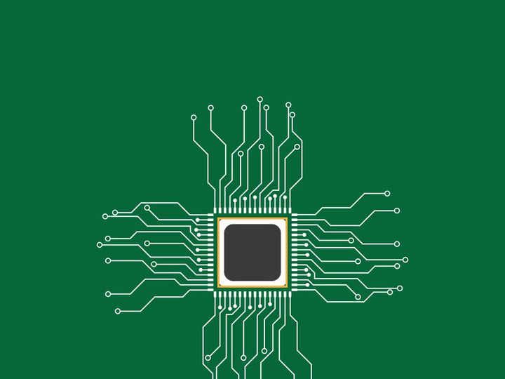 Circuit processor symbol and icon