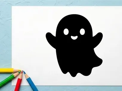 Cute Halloween Ghost Illustration for Kids and Holiday Decor