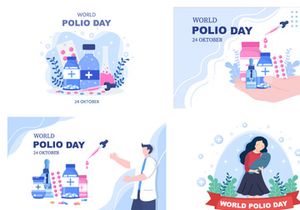 16 World Polio Day Background Vector Illustration
