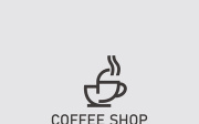 Coffee Shop logo line art illustration design