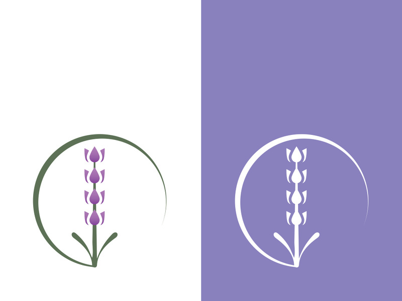 Fresh lavender flower logo vector flat design
