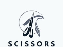 Scissors Logo Design Icon Template. Modern simple design. barbers tools and barbershop. Vector Illustration
