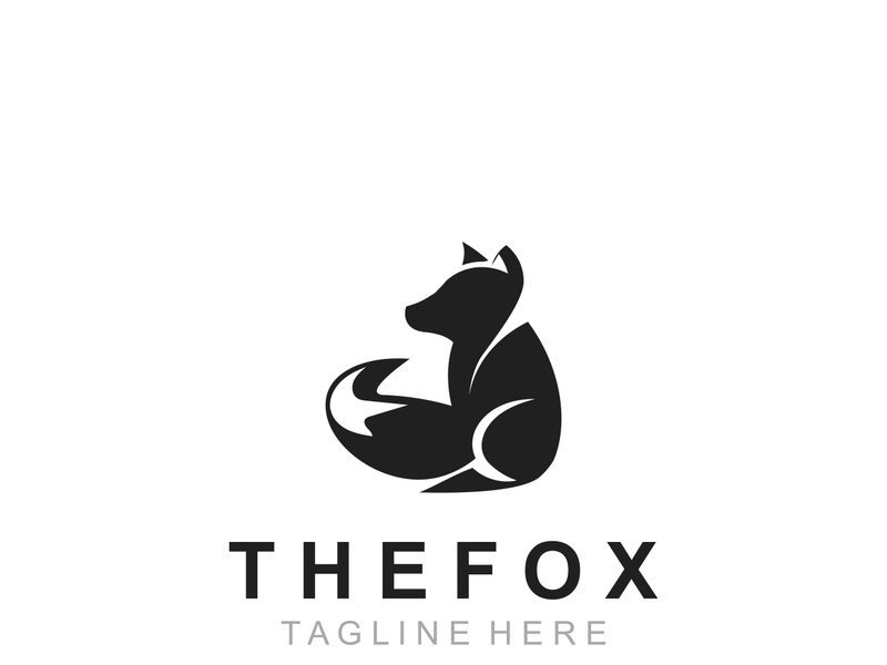 Wild Fox animal Logo Design, Emblem minimal foxes, abstract orange fox Concept, Creative Symbol
