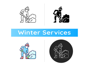 Hand shoveling icon preview picture