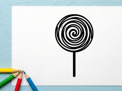 Espiral de paleta de caramelo blanco y negro en palito para dulces y confitería