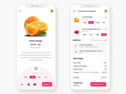 Fruits Store Ecommerce Mobile App UI Kit