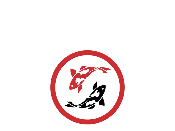 Koi fish logo template. Creative vector symbol
