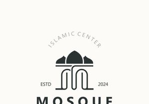 Mosque Logo design, simple islamic architecture, emblem symbol islamic center vector template