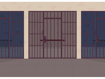 Jail flat color vector illustration preview picture