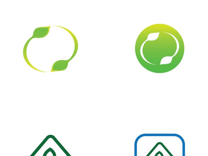 Natural green leaf logo.