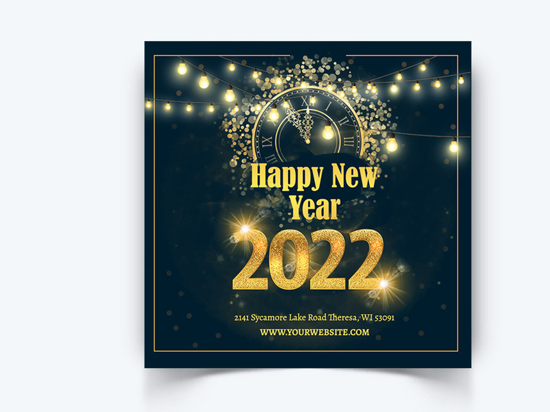 New Year Social Media Instagram Posts Template (AI)