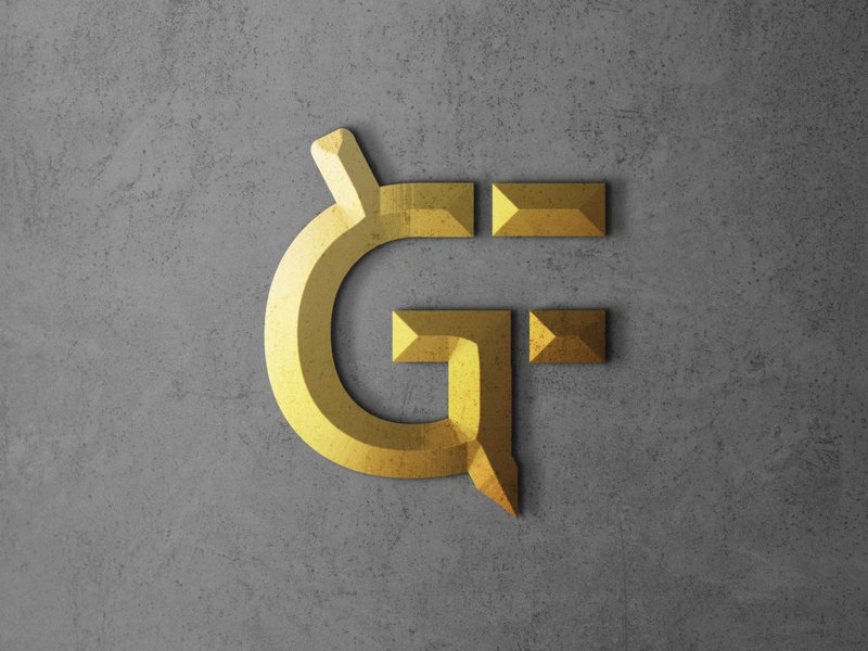 Gold 3D Logo Mockup