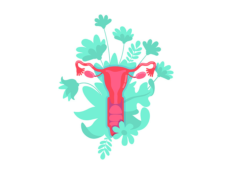Female reproductive system flat concept vector illustration