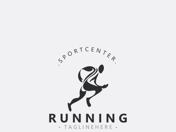 Running sport athlete logo design concept illustration template preview picture