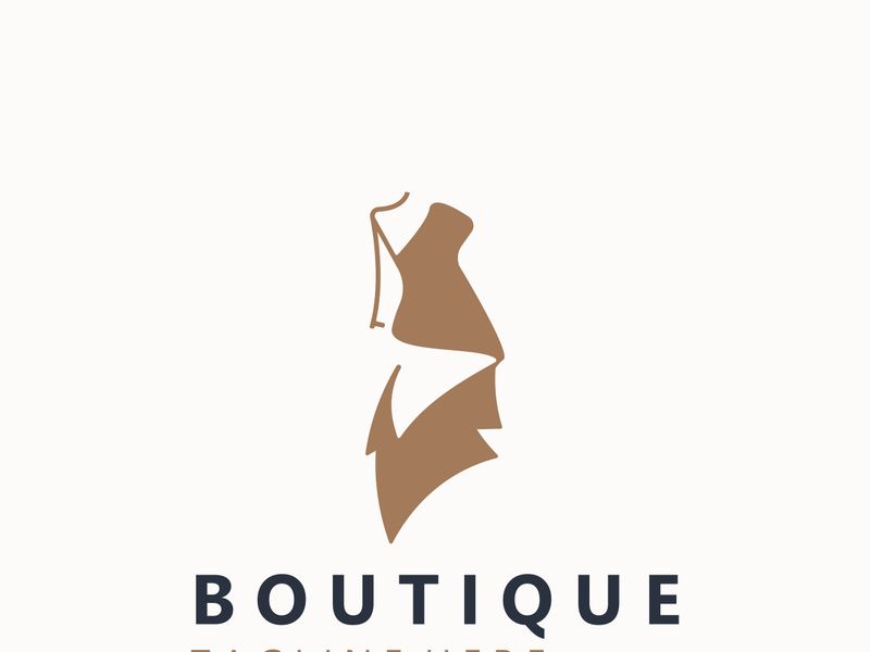 Dress woman logo design beauty fashion for boutique shop vector template vector