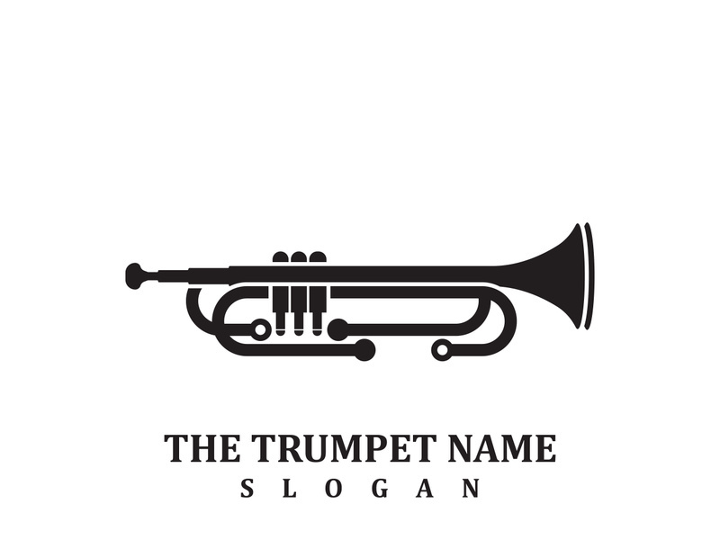 Musical instrument simple icon trumpet for jazz music logo ~ EpicPxls