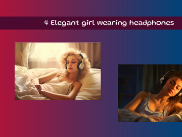 Elegant girl wearing headphones preview picture
