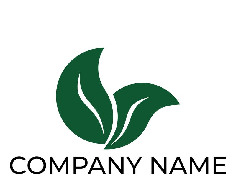Green leaf logo design vector illustration