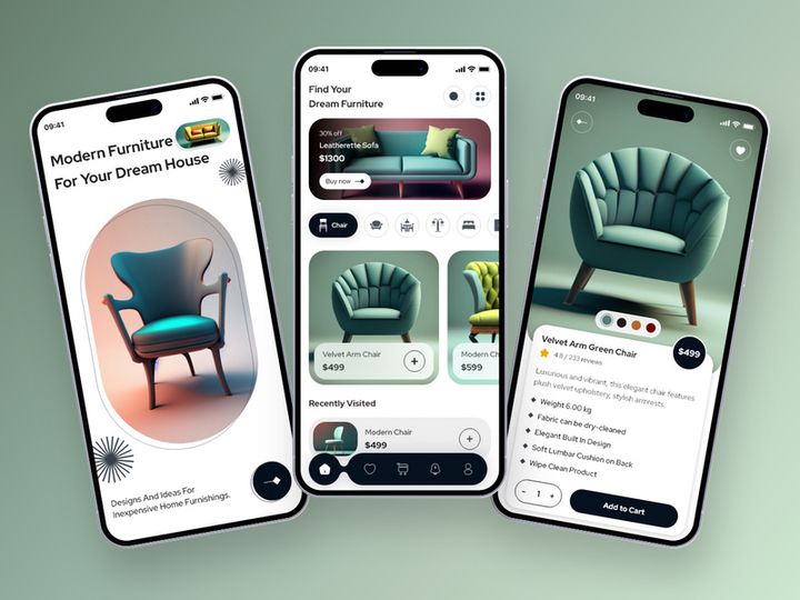 Modern Furniture Store Mobile App Design