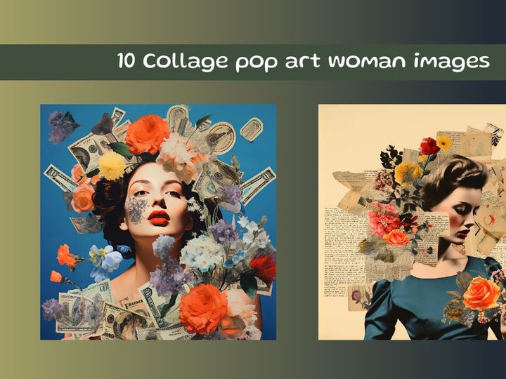 Collage pop art woman images