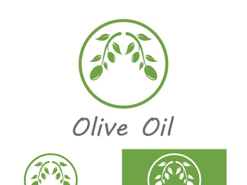 Branched olive fruit logo with creative idea.