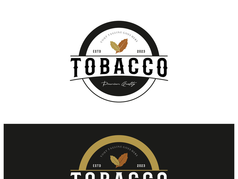 tobacco leaf logo,tobacco field and tobacco cigarette logo .With easy and simple editing.