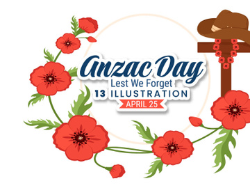 13 Anzac Day of Lest We Forget Illustration preview picture