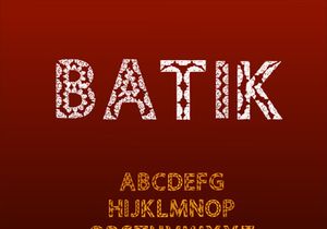 Batik Font With Indonesian Batik Ornaments