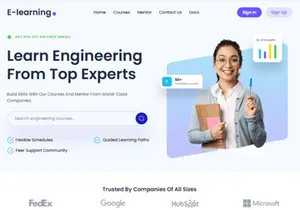 E-learning NextJs Free Landing Page Template