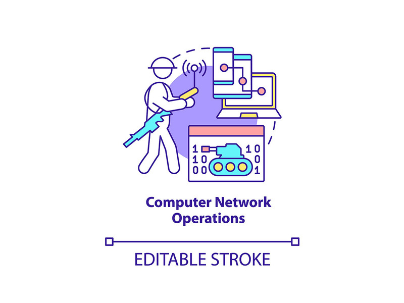 Computer network operations concept icon
