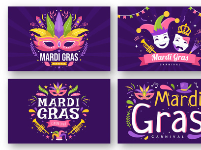 17 Mardi Gras Carnival Illustration