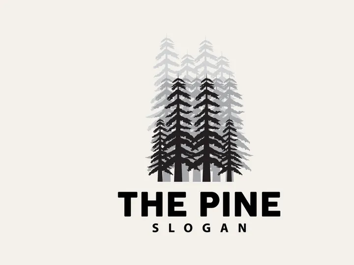 Forest Logo, Vector Forest Wood With Pine Trees