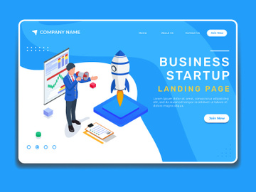 Business startup illustration. Landing page template. preview picture