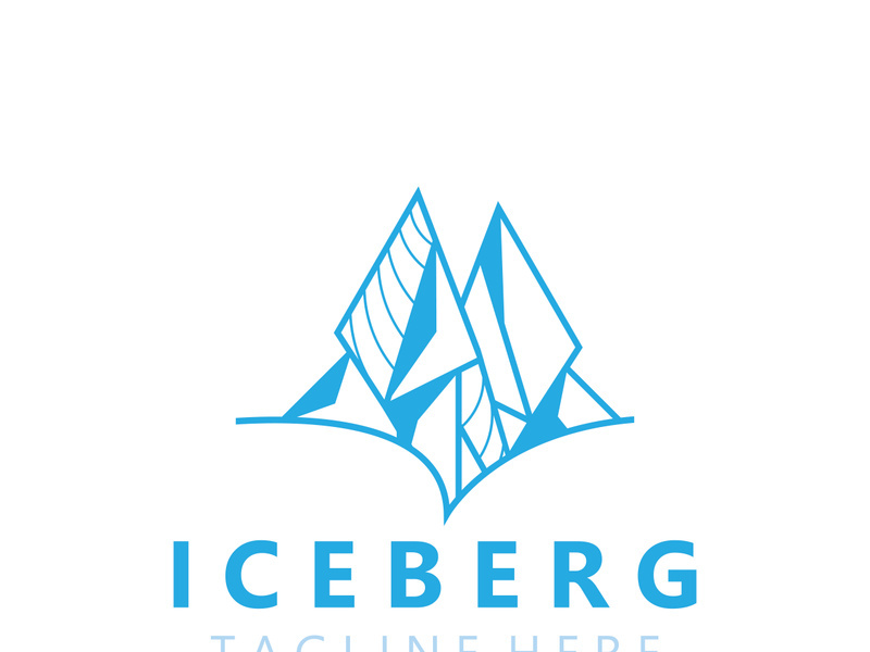 Iceberg Logo Design,simple ice mountain landscape Template vector Illustration