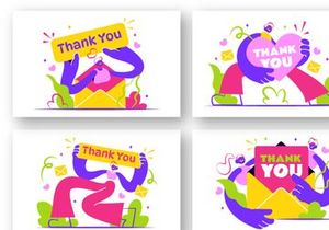 8 Thank You Vector Illustration