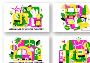 10 Green Energy Vehicle Illustration