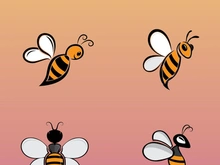 Bee Logo Template vector icon illustration design