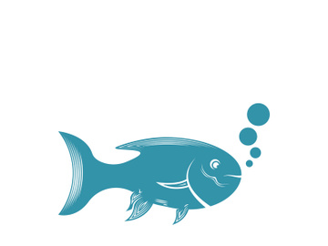 Fish logo icon template creative vector symbol preview picture