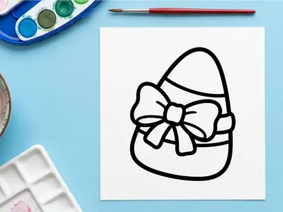 Bolsa de regalo de Halloween dibujada a mano con moño. Ilustración de saco de dulces de truco o trato adorable para decoración de fiestas y elementos imprimibles.
