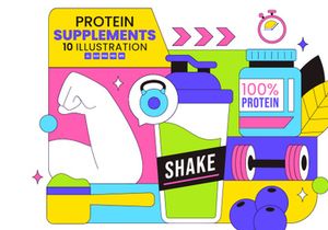 10 Protein Supplements Illustration