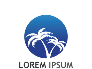 Summer palm tree logo design. preview picture