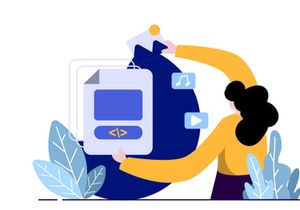 NFT Non Fungible Token  flat Illustration
