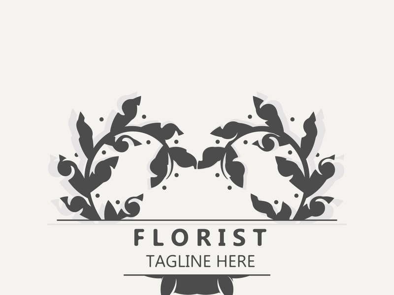 Florist logo beautiful floral leaf and flower vector art, icon graphic decoration business wedding template