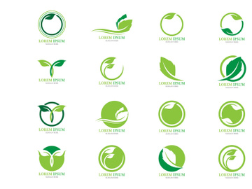Green ecology leaf logo preview picture