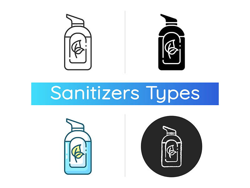 Organic hand sanitizer icon