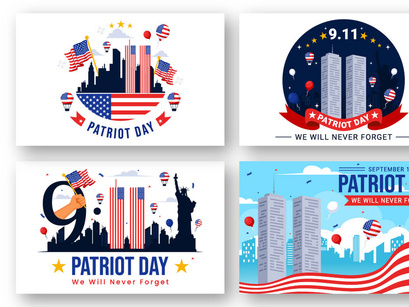 12 USA Patriot Day Illustration